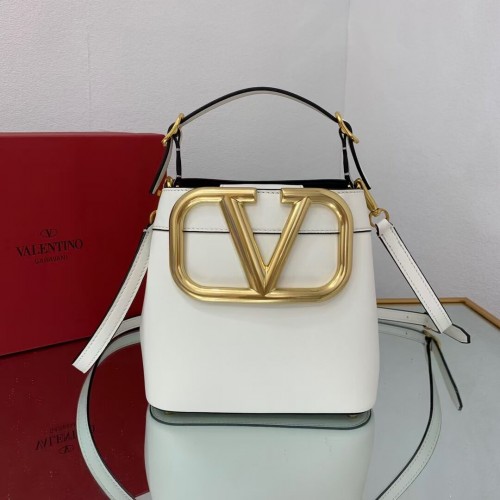 VALENTINO borsa a mano in pelle di vitello V0754 bianca