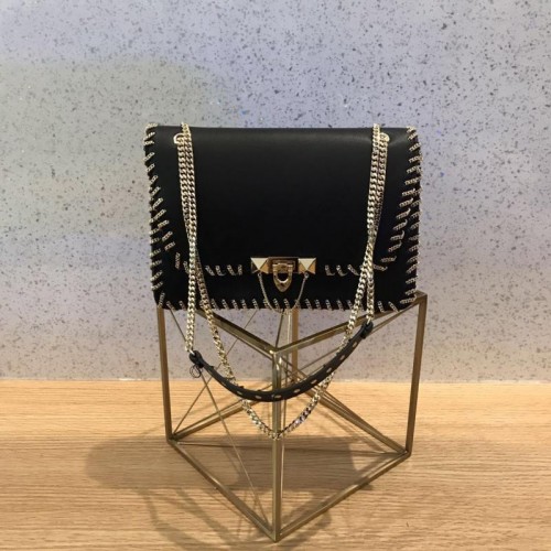 VALENTINO Borsa in Pelle Nera 2046 Catena Oro