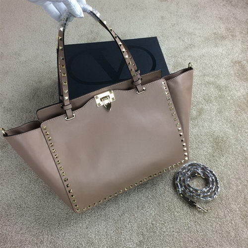 Borsa Tote Rockstud Valentino Garavani Pelle Originale VG1917 Beige