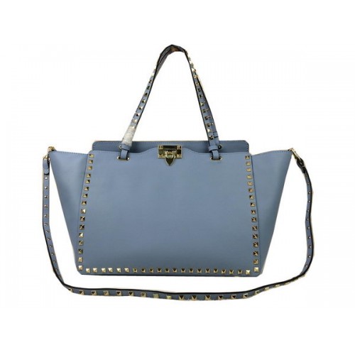 Valentino Garavani Rockstud Tote Bag Pelle Originale VG1917 SkyBlue
