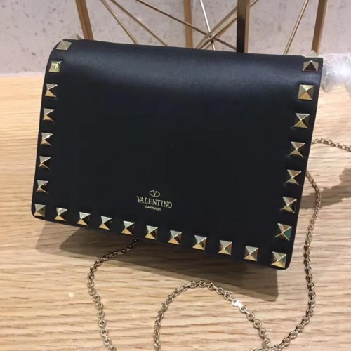 Pochette Valentino Garavani Rockstud in pelle 01327 nera