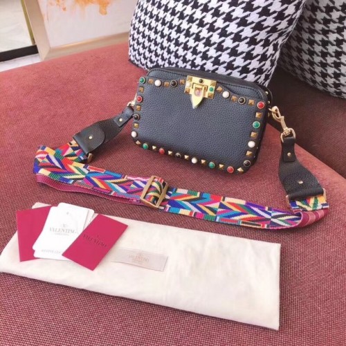 Borsa a tracolla Rockstud in pelle Valentino Garavani 7279 nera