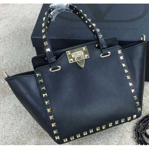 Borsa Tote Mini Rockstud Valentino Garavani In Pelle Originale VG1918 Nera