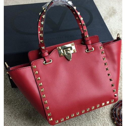 Borsa Tote Mini Rockstud Valentino Garavani Pelle Originale VG1918 Bordeaux
