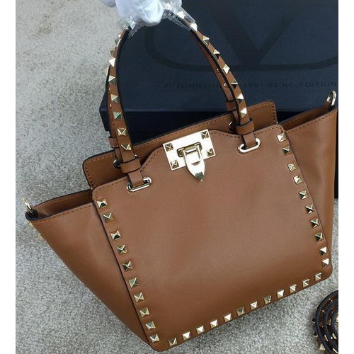 Borsa Tote Mini Rockstud Valentino Garavani Pelle Originale VG1918 Grano