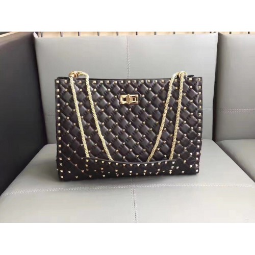 Borsa shopping Valentino serie stellata pelle di montone originale 0346 nera