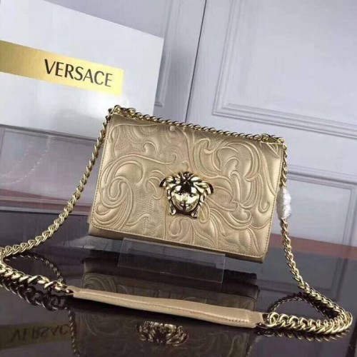 Borsa a Spalla in Pelle di Vitello Versace VS178 Oro