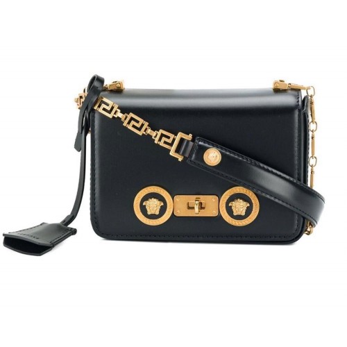 Borsa a Spalla in Pelle di Vitello Versace VS199 Nera