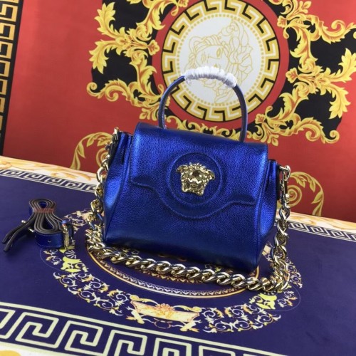 Borsa in pelle di vitello originale Versace FS1040 blu
