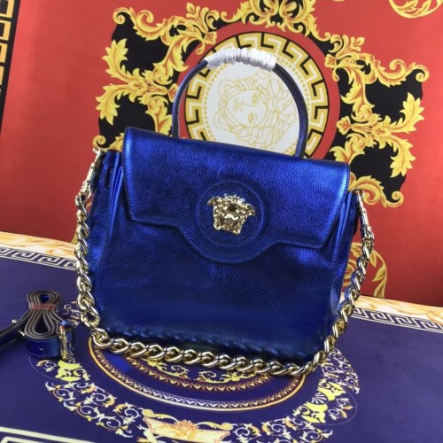 Borsa Versace Original media in pelle di vitello FS1041 blu