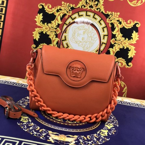 Borsa Versace Original media in pelle di vitello FS1041 arancione