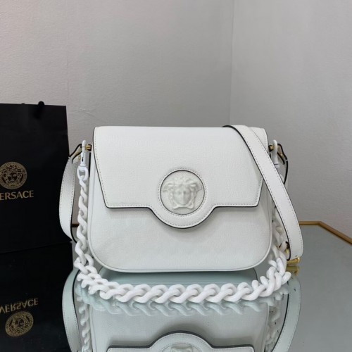 Borsa Versace Original media in pelle di vitello FS1067 bianca