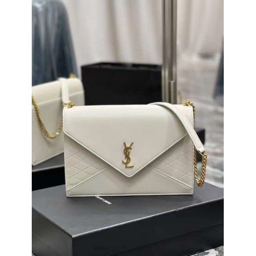 BORSA YSL GABY CHAIN IN PELLE DI AGNELLO VINTAGE 668864 bianca