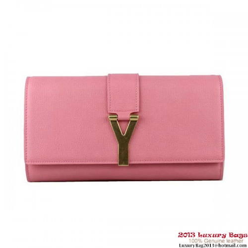 Custodia da viaggio YSL Chyc in pelle Claf rosa