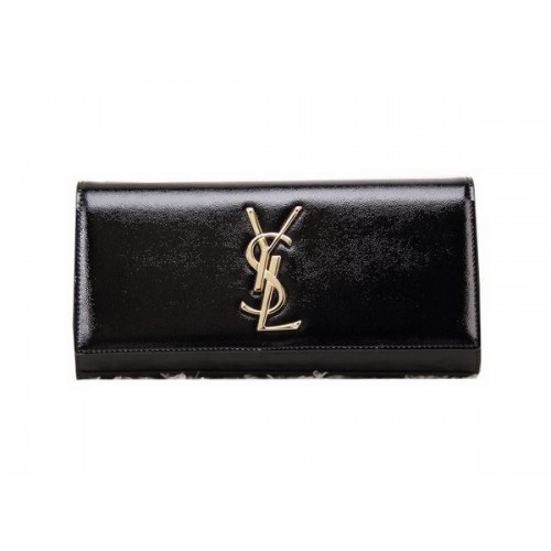 Pochette YSL Classic Monogramme in pelle verniciata Y8909 nera