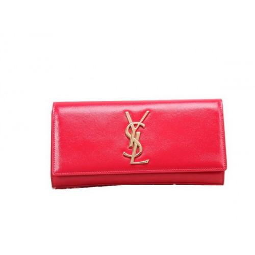 Pochette YSL Classic Monogramme in pelle verniciata Y8909 rossa