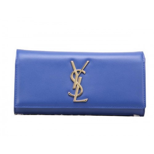 Pochette YSL Classic Monogramme Pelle Liscia Y8909 Blu