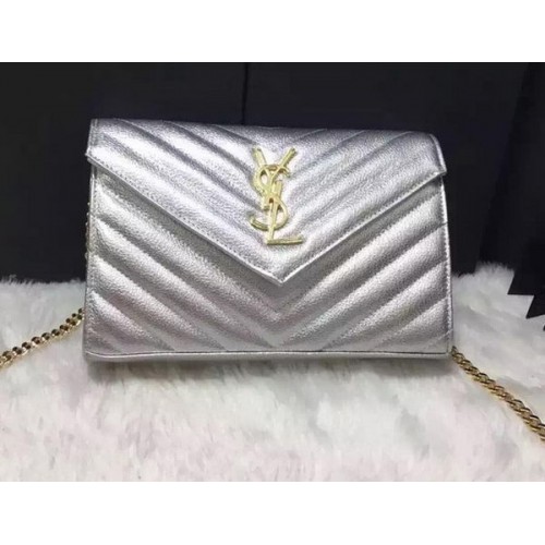 Pochette YSL Classic Monogramme Modello Cannage YSL0223 Argento