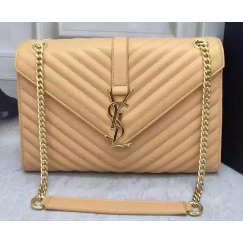Borsa con patta YSL Classic Monogramme Pelle di vitello Y26588 Albicocca