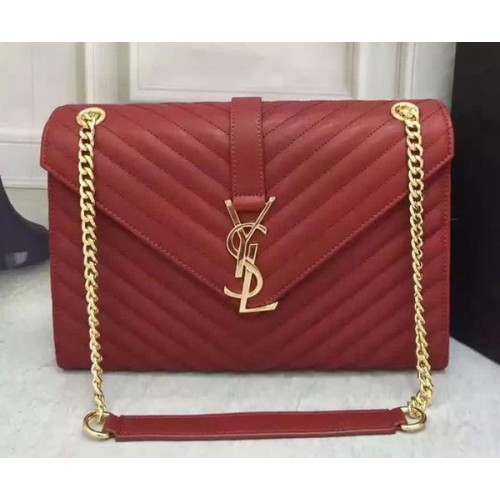 Borsa con patta YSL Classic Monogramme Pelle di vitello Y26588 Bordeaux