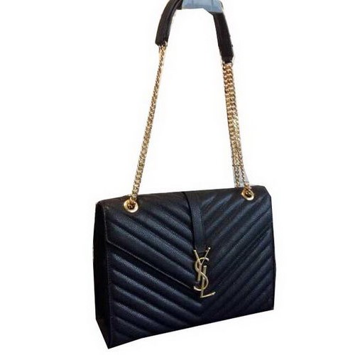 Borsa con patta YSL Classic Monogramme Modello Cannage 311224 Nera