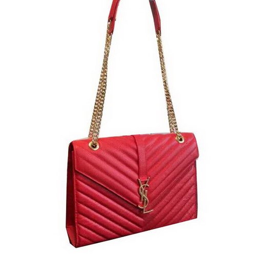 Borsa con patta YSL Classic Monogramme Modello Cannage 311224 Rosso