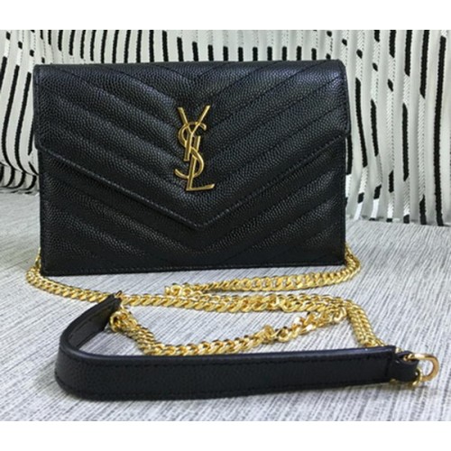 YSL Classic Monogramme Flap Bag Modello Cannage Y377828S Nero
