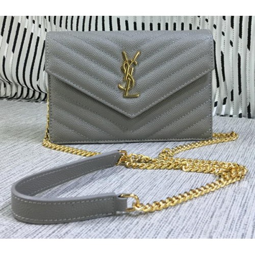 YSL Classic Monogramme Flap Bag Modello Cannage Y377828S Grigio