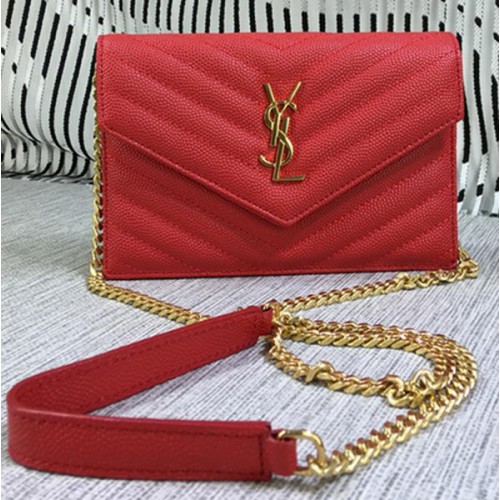 YSL Classic Monogramme Flap Bag Modello Cannage Y377828S Rosso