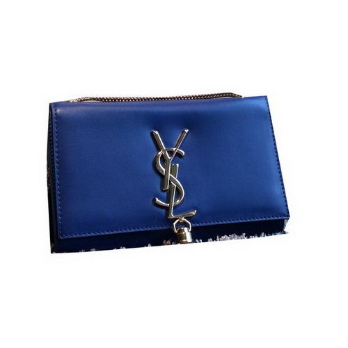 Borsa a tracolla a tracolla YSL Monogramme Pelle liscia Y311218 Blu