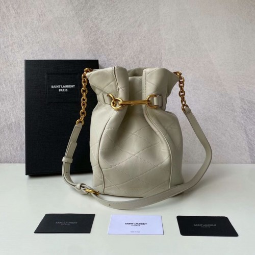 Yves Saint Laurent Borsa in pelle di vitello Y677822 BIANCO VINTAGE