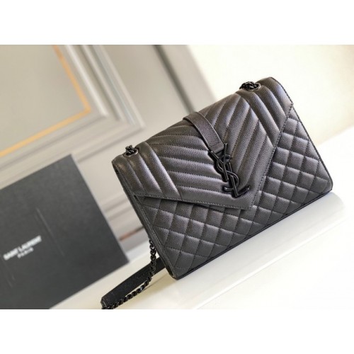 Pelle di vitello Yves Saint Laurent 487206 nera