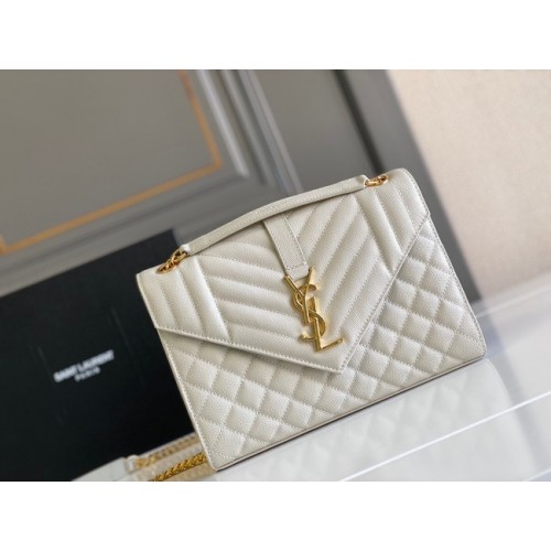 Yves Saint Laurent Pelle di vitello 487206 bianco&oro