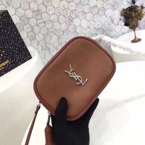 Borsa a tracolla in pelle di vitello Yves Saint Laurent 5804 marrone