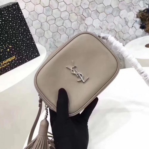 Borsa a tracolla in pelle di vitello Yves Saint Laurent 5804 grigia