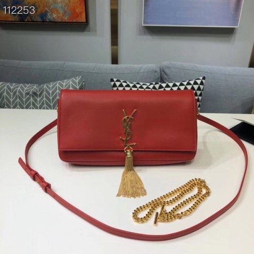 Borsa a tracolla Yves Saint Laurent in pelle di vitello 604276 rossa