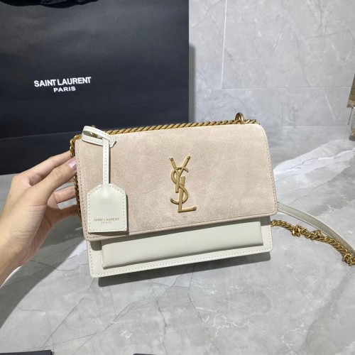 Borsa a Spalla Yves Saint Laurent in Pelle di Vitello Y422906L bianca