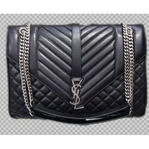 Yves Saint Laurent Borsa a Spalla in Pelle di Vitello Y5699 nera