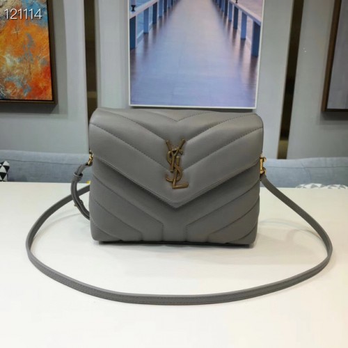 Borsa tote Yves Saint Laurent in pelle di vitello 467072 grigia