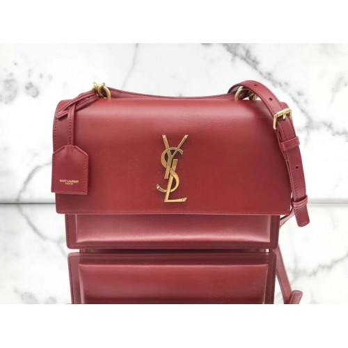 Yves Saint Laurent Borsa tote in pelle di vitello Y634723 Rosso brillante