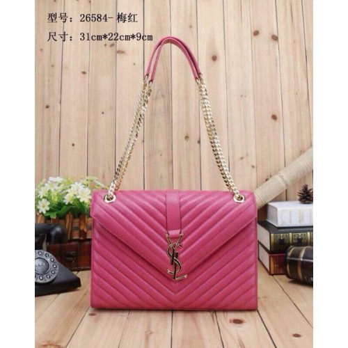 Borsa con patta monogramma classica Yves Saint Laurent Y26584 rosa