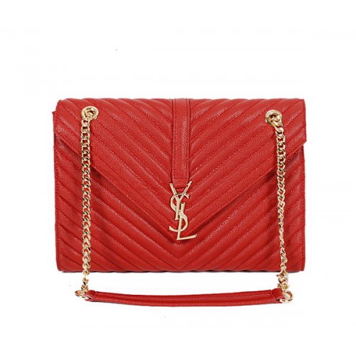 Borsa con patta monogramma classica Yves Saint Laurent Y9201 rossa