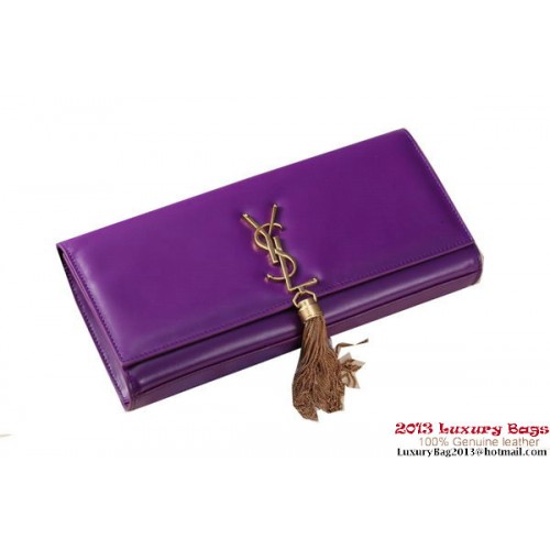Yves Saint Laurent Classic Monogramme Tassel Pochette Y041 Viola