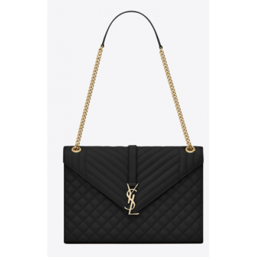 Borsa a tracolla in pelle di caviale a tracolla Yves Saint Laurent 487256 nera