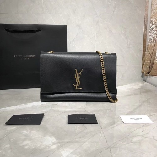 Yves Saint Laurent Double Skin Usa Borsa a tracolla in pelle originale Y553804 nera