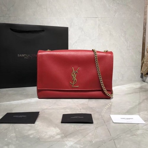 Yves Saint Laurent Double Skin Usa Borsa a tracolla in pelle originale Y553804 Rossa