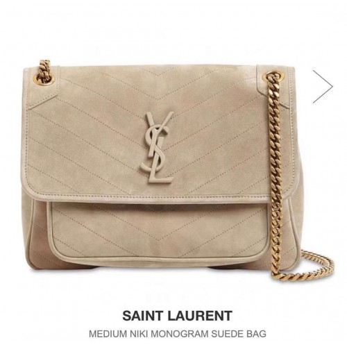 Yves Saint Laurent BORSA ENVELOPE MEDIUM IN CAMOSCIO TRAPUNTATO Y498004 crema