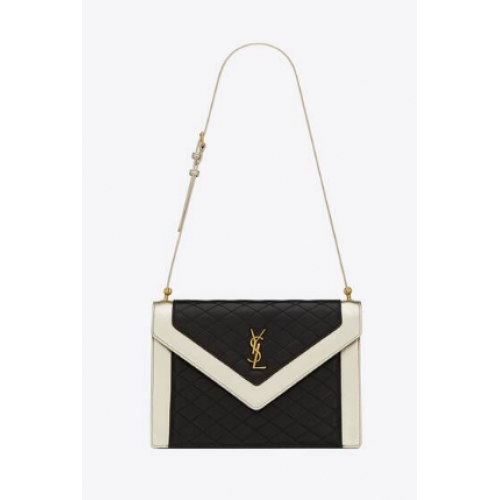 Yves Saint Laurent BORSA GABY IN PELLE DI AGNELLO TRAPUNTATA 6688631 black&white