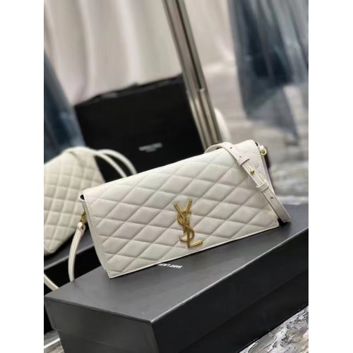 Yves Saint Laurent KATE SUPPLE 99 IN PELLE DI AGNELLO TRAPUNTATA 6766281 bianco