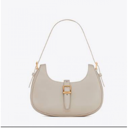 Yves Saint Laurent BORSA HOBO LE FERMOIR IN PELLE LUCIDA 6726152 BIANCO VINTAGE